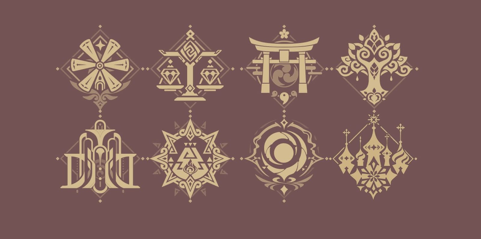 Genshin Impact Region Emblem Icons