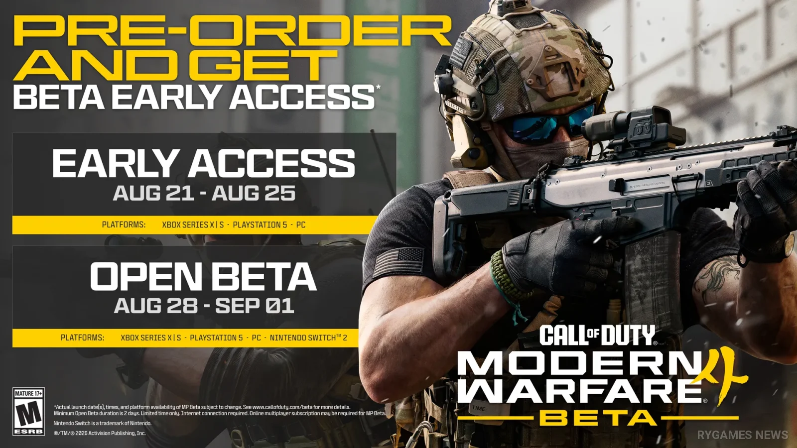 Call of Duty: Modern Warfare 4 Buka Open Beta 28 Agustus, Early Access Mulai 21 Agustus