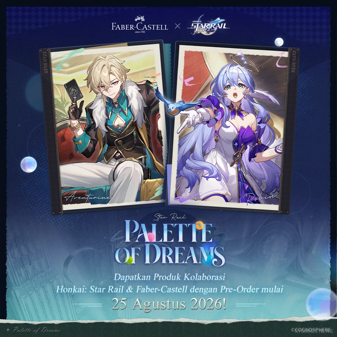 Key Visual Honkai: Star Rail x Faber-Castell Palette of Dreams bersama Aventurine dan Robin