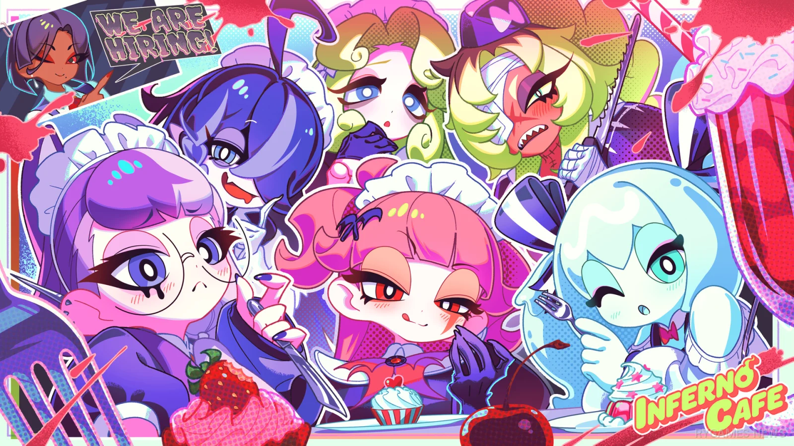 Steam掲載『Inferno Cafe』キャラクター＆ゲーム画面 - gambar 1