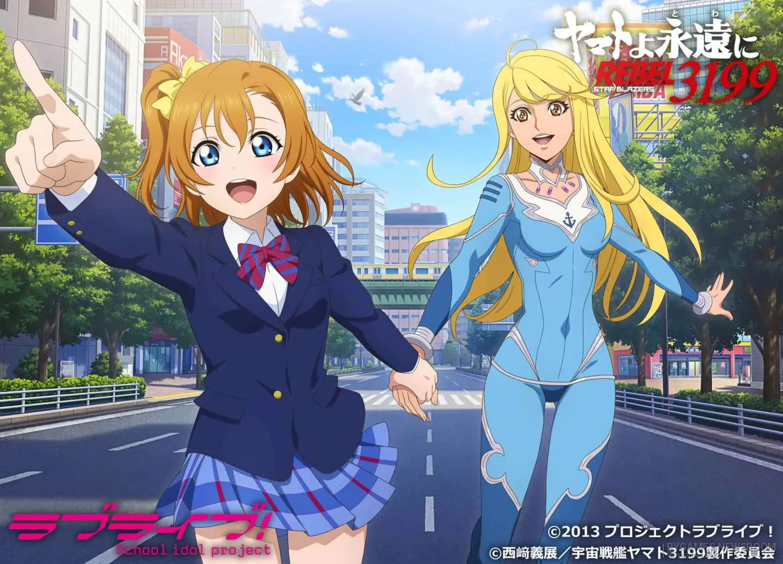 Love Live! x Be Forever Yamato REBEL 3199 Reveals Honoka and Sasha Akihabara Collaboration Visual