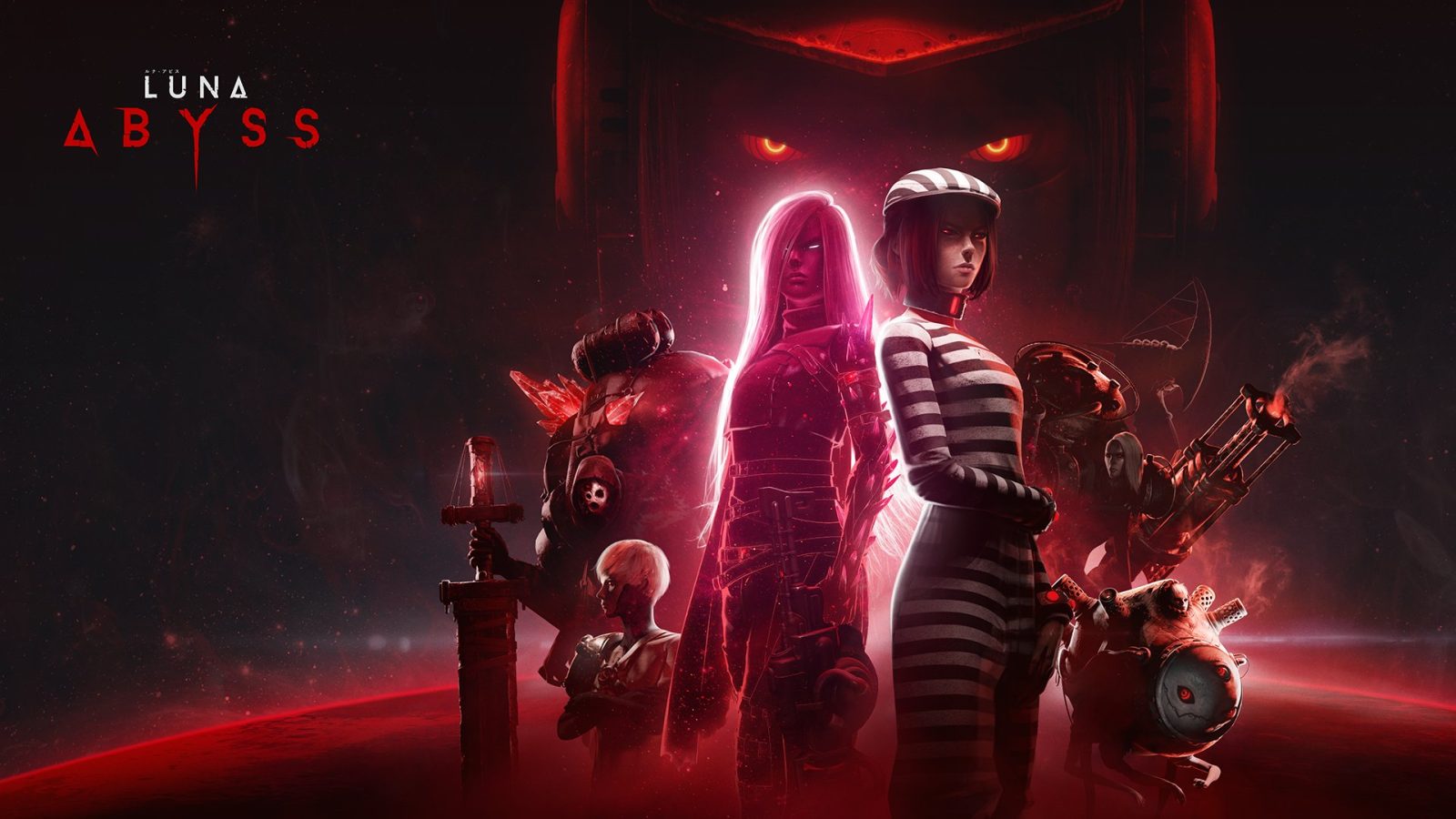 Visual utama Luna Abyss dengan arsitektur brutalist dan nuansa sci-fi horror