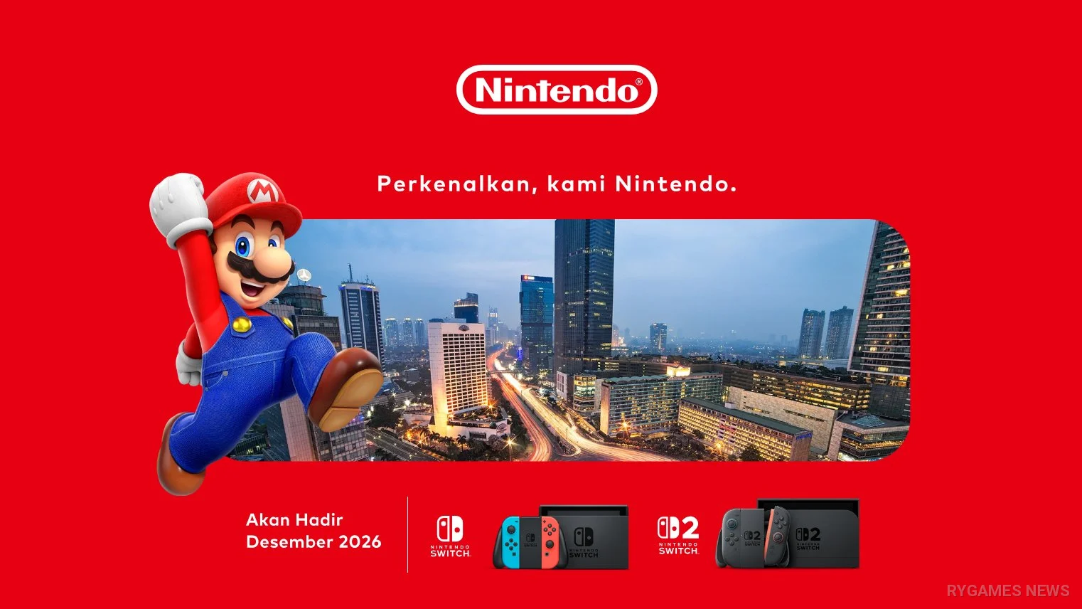 Nintendo Indonesia 2026年12月展開告知ビジュアル