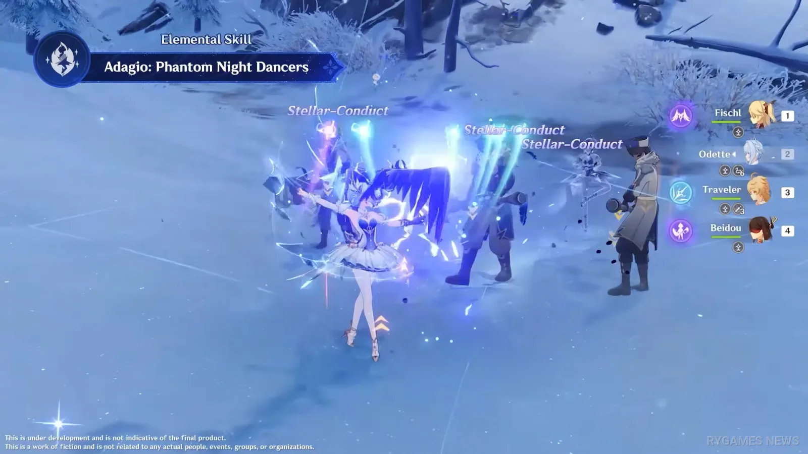Ilustrasi karakter, animasi balet, gameplay, Skill, dan Elemental Burst Odette - gambar 35