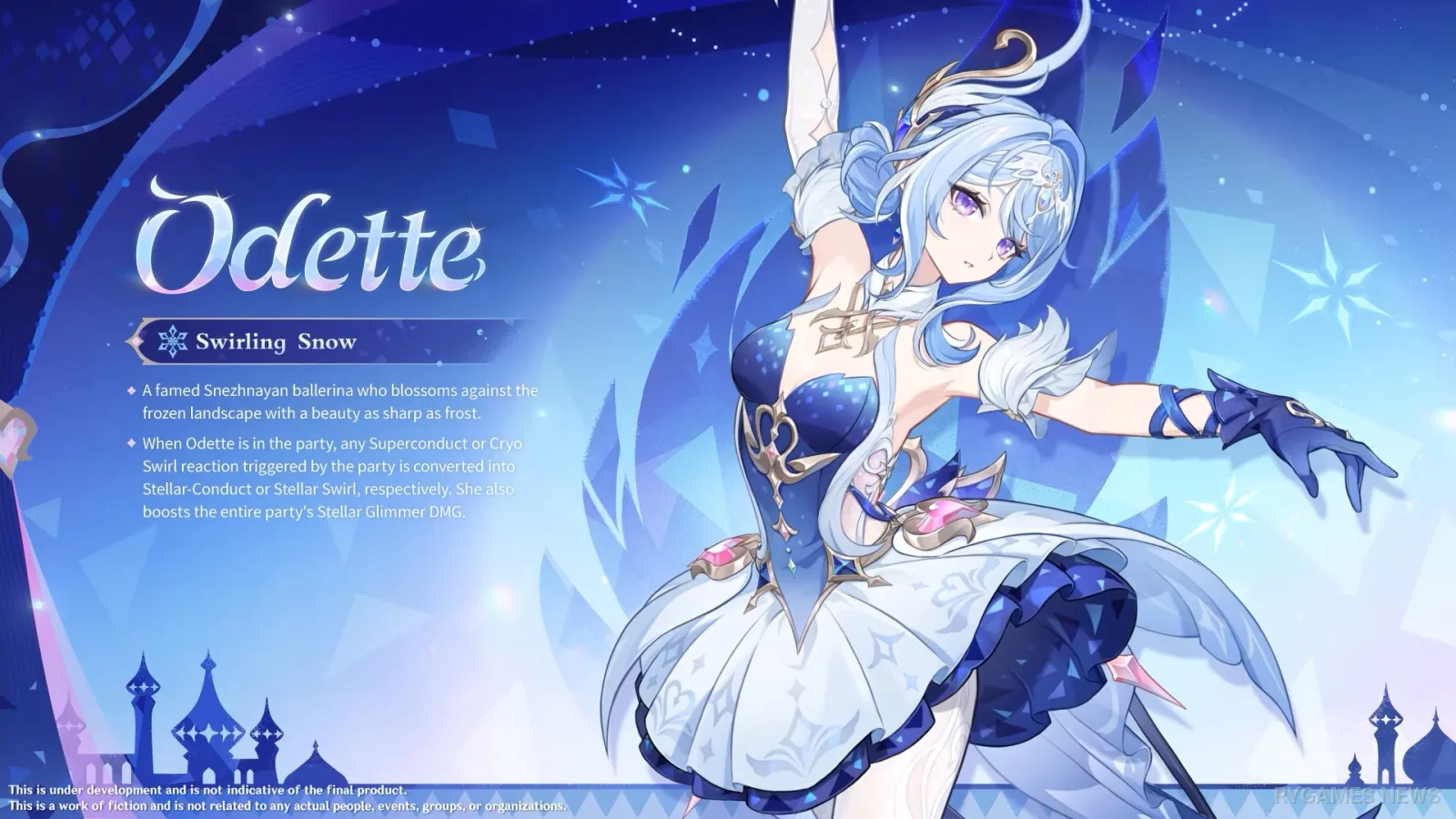 Ilustrasi karakter, animasi balet, gameplay, Skill, dan Elemental Burst Odette - gambar 30