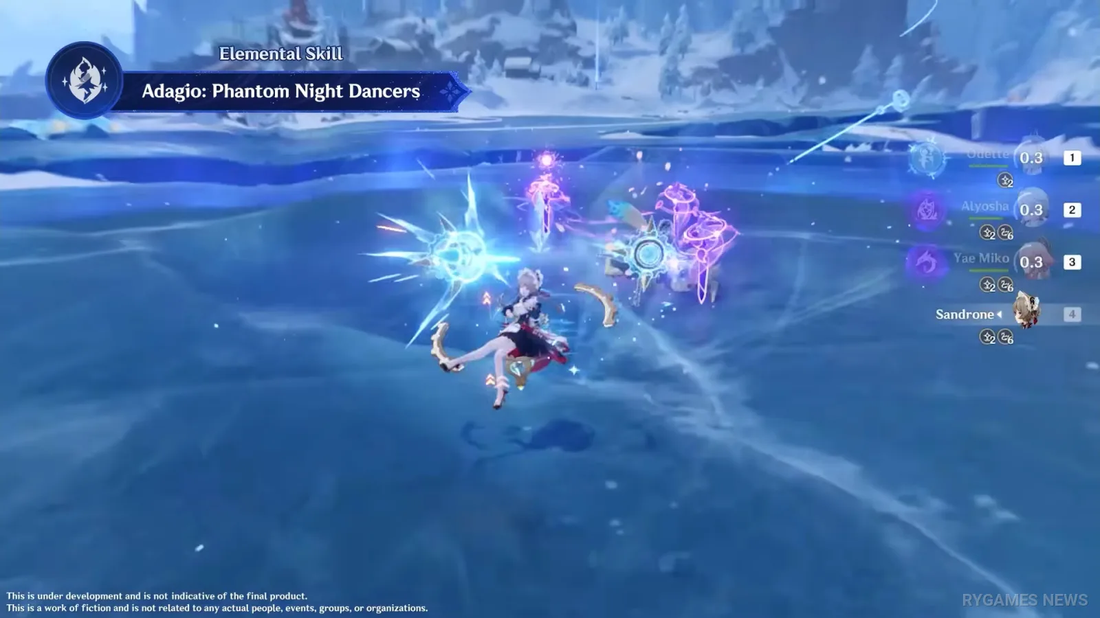 Ilustrasi karakter, animasi balet, gameplay, Skill, dan Elemental Burst Odette - gambar 34