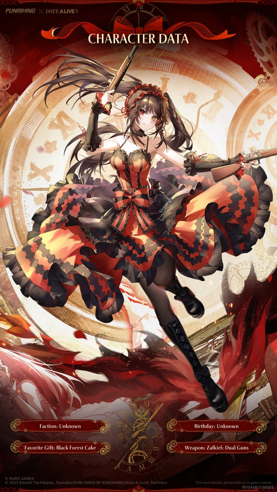 Kurumi Tokisaki Collab Character Data