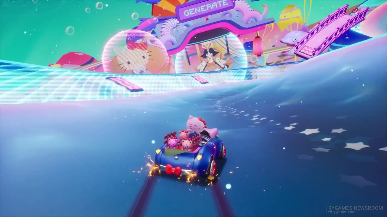 『Sonic Racing: CrossWorlds』Year Two Showcase内「Virtual Sanrio Puroland Pack」場面カット - gambar 4