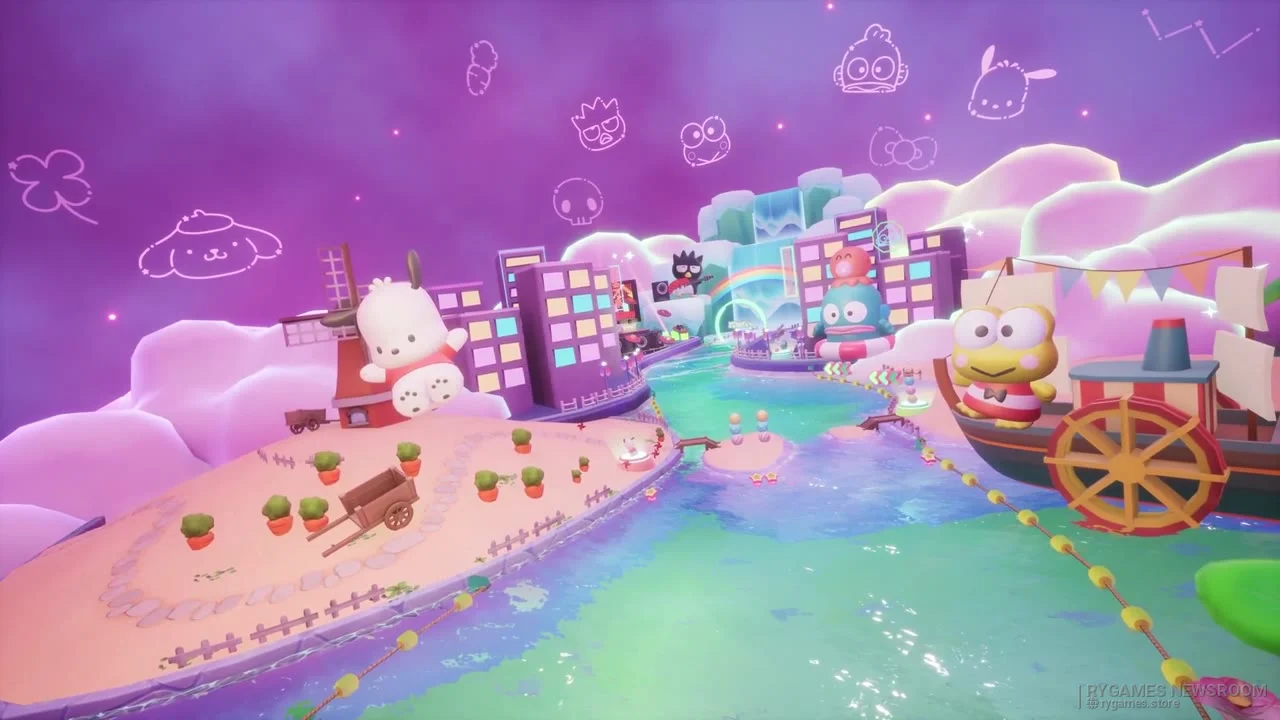 『Sonic Racing: CrossWorlds』Year Two Showcase内「Virtual Sanrio Puroland Pack」場面カット - gambar 12