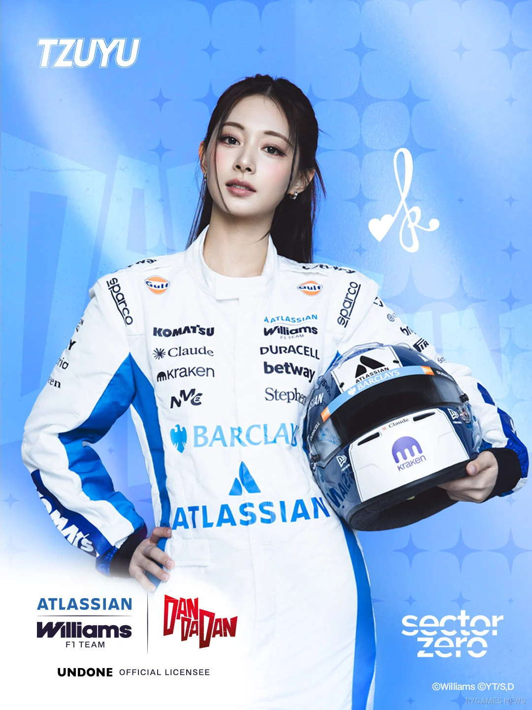 Official TZUYU Visual for Williams F1 x DAN DA DAN